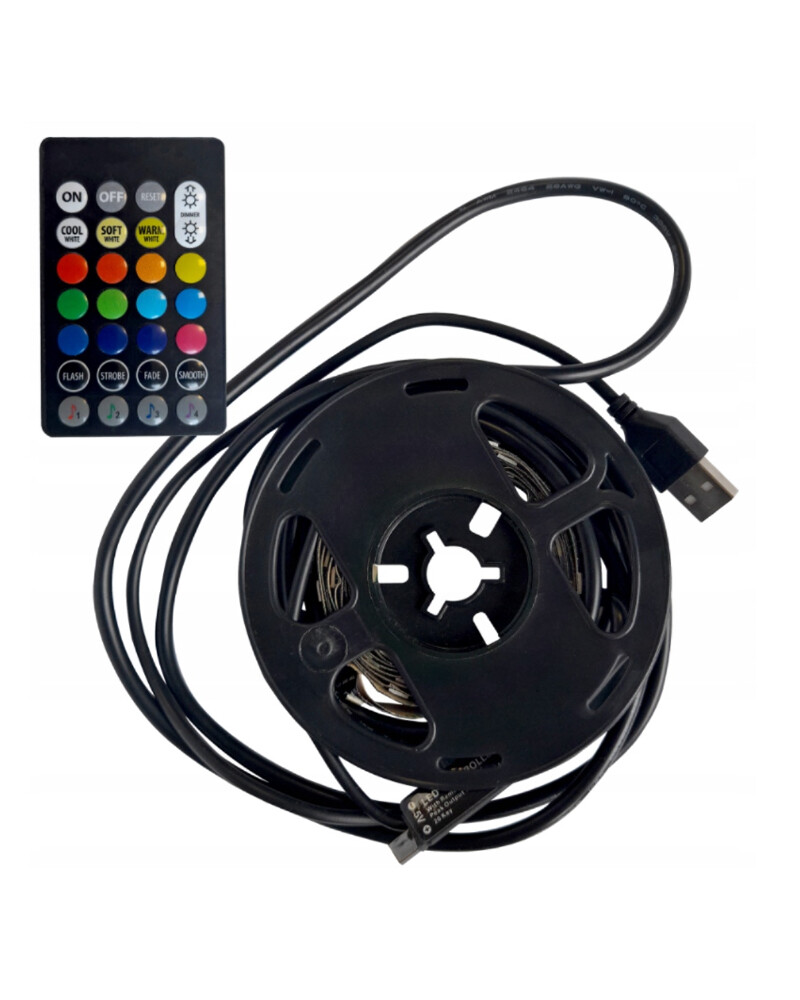 Світлодіодна стрічка для підсвітки телевізора Goldlux 321336 Led RGB 2x8W 3000K 55Lm IP20 BK ціна