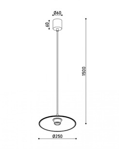 Подвесной светильник Kloodi PE-ALBA250 LED 1x7W 3000K 560Lm IP20 Bk  купить