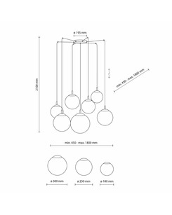 Підвісний світильник TK Lighting 4794 Esme E27 7x15W IP20 Bk  купити