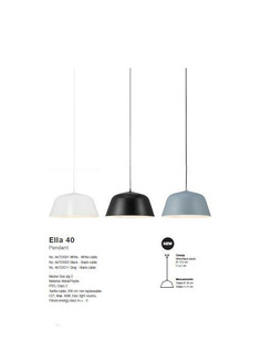 Підвісний світильник Nordlux 48723003 Ella E27 40W IP20 Bl  характеристики