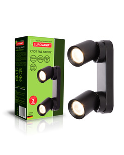 Спот Eurolamp LH2-LED-GU10(black)new LH2 GU10 2x30W IP20 Bk ціна
