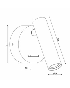 Бра Kloodi WA-PIANO R110 Piano Led 1x3W 3000K 120Lm IP20 Bk  отзывы