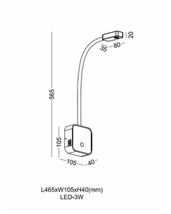 Бра Kloodi WA-SNAKE SQ565 Snake Led 1x3W 3000K IP20 Bk  отзывы