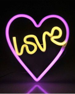 Светильник Goldlux 327154 Neon Love Heart Led 1x3W USB 5V DC 1A IP20 Wh  купить