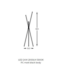 Торшер Zuma Line 1005 Lautaro Led 3x24W 3000K IP20  описание