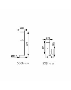 Вуличний світильник Kanlux 25760 Sobi pv 21  опис