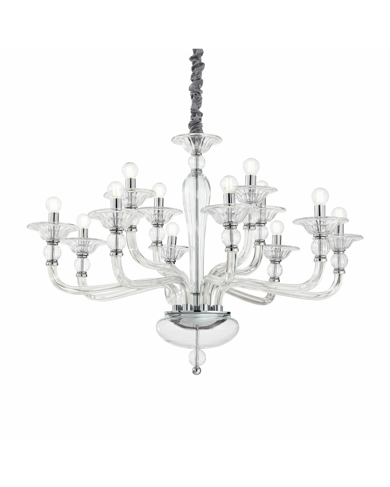 Люстра подвесная Ideal Lux Danieli sp12 trasparente 213484 цена