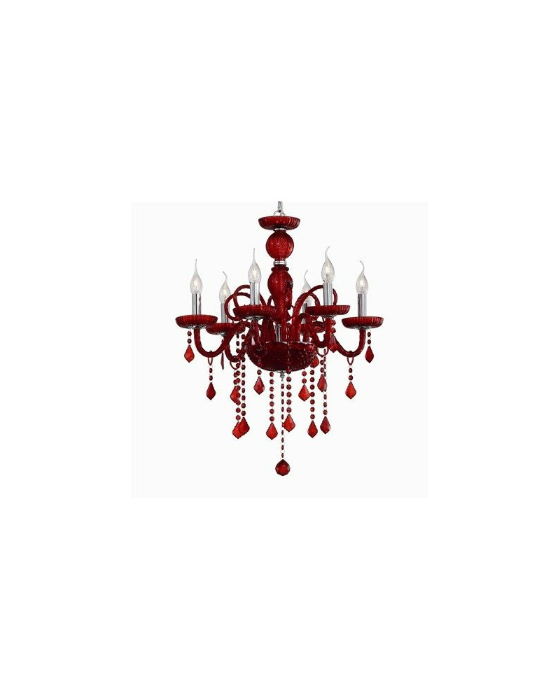 Люстра подвесная Ideal Lux / Идеал Люкс GIUDECCA SP6 ROSSO Фото 0 Люстра подвесная Ideal Lux / Идеал Люкс GIUDECCA SP6 ROSSO цена