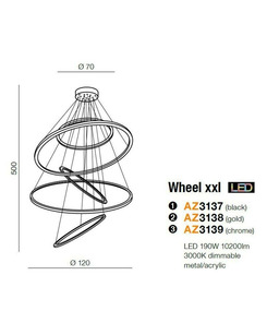 Люстра Azzardo AZ3417 Wheel xxl  описание