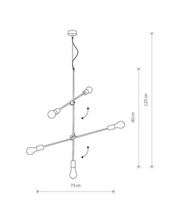 Подвесной светильник Nowodvorski 39076 Sticks E27 5x60W IP20 Gold  купить