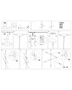 Подвесной светильник Nowodvorski 39076 Sticks E27 5x60W IP20 Gold  характеристики