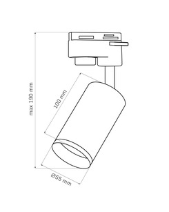 Трековий світильник Goldlux 327680 Smoky GU10 1x10W IP20 Білий