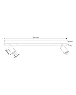 Потолочный светильник Goldlux 327383 Paris GU10+Led 3x10+24W 4000K 1800Lm IP20 Черный