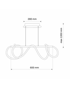 Люстра со светодиодным шнуром Goldlux 327987 Emma Led 1x38W 4000K 4450Lm IP20 Золотой