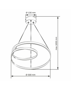 Люстра подвесная светодиодная круглая Goldlux 328021 Zefira 50 Led 1x40W 4000K 3700Lm IP20 Антрацит