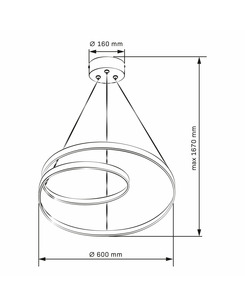 Люстра подвесная светодиодная круглая Goldlux 328175 Zefira 60 Led 1x52W 4000K 4900Lm IP20 Антрацит