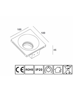 Гіпсовий точковий врізний світильник Oledim 7771267 TS1 GYPSUM GU10 1x10W IP20 Білий  купити