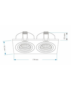 Точечный светильник врезной Oledim 7771304 TS25W ALU GU10 2x10W IP20 Белый  описание