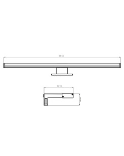 Светильник подсветка для зеркала Goldlux 328533 Elba Led 60 1x12W 4000K 1350Lm IP44 Черный  описание