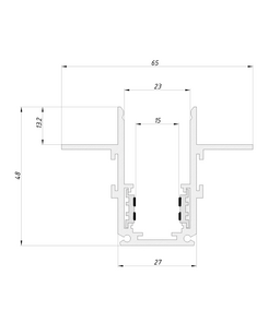 Магнитный трековый шинопровод Oledim 7771001 OL01 1м 48V встроенный