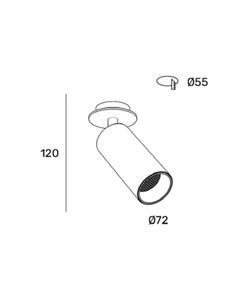 Светильник поворотный, спот Zonda Lighting Z08721-10.24.30.BK Flick R Led 1x10W 3000K 545Lm IP20 Чорний