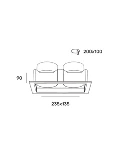 Точечный светильник врезной светодиодный Zonda Lighting Z09917-24.36.30.BK Shift 2 Led 2x12W 3000K 1920Lm IP20 Черный