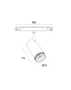 Магнітний трековий світильник Zonda Lighting Z2939-12.10-55.30.BK.D Shine Led 1x12W 3000K 960Lm IP20 Чорний