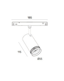 Магнітний трековий світильник Zonda Lighting Z2939-8.10-55.PL.BK Shine Led 1x8W  640Lm IP20 Чорний