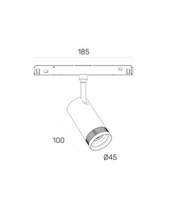 Магнітний трековий світильник Zonda Lighting Z2939-8.15-60.30.BK.D Shine Led 1x8W 3000K 640Lm IP20 Чорний