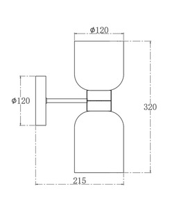 Бра, настенный светильник Edlin PL321155W-2 Aurora E27 2x12W IP20 латунный