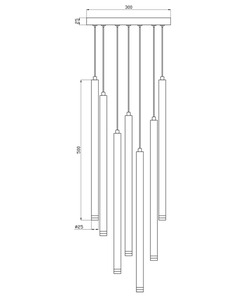 Подвесной светильник, люстра Edlin PLP2412-7B Locus G9 7x10W IP20 черный