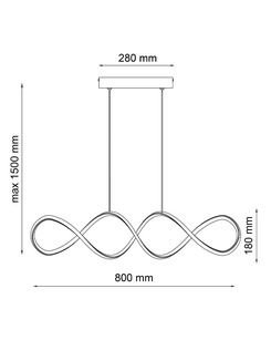 Подвесной светильник, люстра Goldlux 331052 Infinito Led 1x34W 4000K 5300Lm IP20 Черный