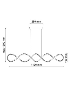 Подвесной светильник, люстра Goldlux 331069 Infinito Led 1x43W 4000K 6300Lm IP20 Черный