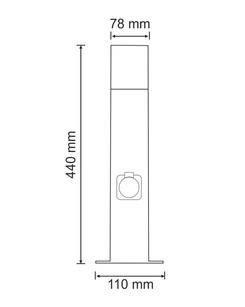 Вуличний світильник стовпчик з розеткою Goldlux 307323 New york E27 1x12W IP44 BK  характеристики
