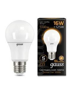 Светодиодная лампочка Gauss 102502116 A60 E27 16 Вт 3000K цена