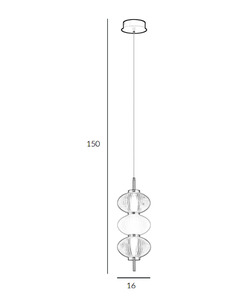 Підвісний світильник, люстра Italux PND-84938-3-BK Testa Led 3x12W 3000K 790Lm IP20  опис