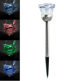Уличный светильник на солнечной батарее Goldlux 312198 Rose LED RGB IP44 серебристый