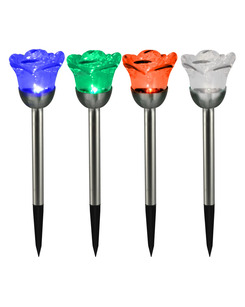 Уличный светильник на солнечной батарее Goldlux 312198 Rose LED RGB IP44 серебристый