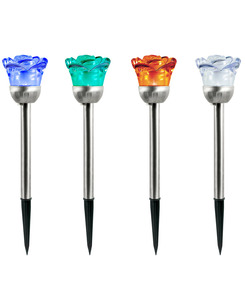 Уличный светильник на солнечной батарее Goldlux 312198 Rose LED RGB IP44 серебристый