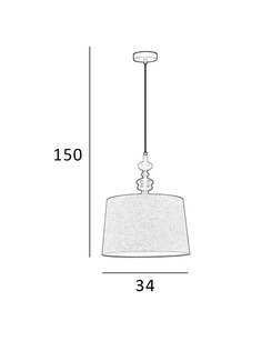 Люстра Italux PND-22374B-BK Nerom E27 1x60W IP20  опис