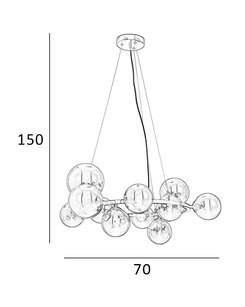 Люстра Italux PND-406007-11-HBR Canello G9 11x5W IP20  відгуки