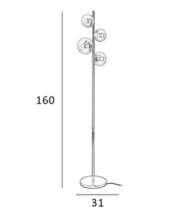 Торшер Italux FL-406007-4-BCR Canello G9 4x20W IP20 Черный  характеристики