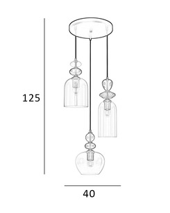 Люстра Italux PND-30263-3A-BRO-SG Busco E27 3x40W IP20 разноцветная  купить