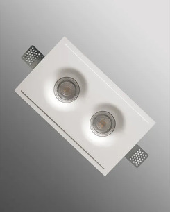Гипсовый точечный врезной светильник Oledim 7771369 TS6 GYPSUM GU10 2x10W IP20 Белый