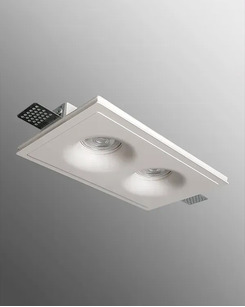 Гипсовый точечный врезной светильник Oledim 7771369 TS6 GYPSUM GU10 2x10W IP20 Белый