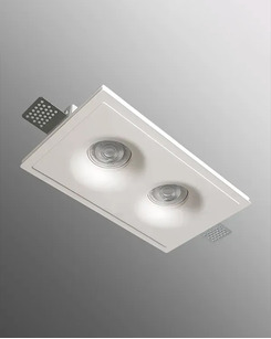 Гипсовый точечный врезной светильник Oledim 7771369 TS6 GYPSUM GU10 2x10W IP20 Белый