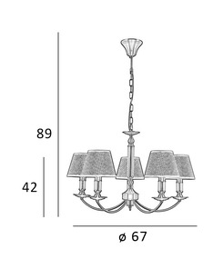 Люстра Italux PND-43272-5 Zanobi E14 5x40W IP20 Серая  характеристики