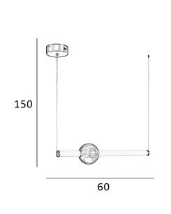 Підвісний світильник, люстра Italux PND-16357-CB-1 Halling Led 1x13.3W 3000K 1215Lm IP20 Золотий  опис