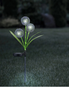 Уличный светильник на солнечной батарее Goldlux 329509 Allium LED 6500K IP44 зеленый