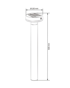 Уличный светильник на солнечной батарее Goldlux 329790 Gwinea LED 1x4,5W 4000K 400Lm IP44 черный